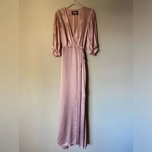 Reformation Olivine Maxi Long Pink Dress Wrapped Size S - Picture 7 of 12